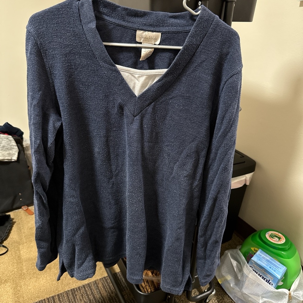 Blue V-Neck Sweater